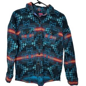 ROCK & ROLL Denim Women’s Turquoise Western Shirt JACKET Size MEDIUM